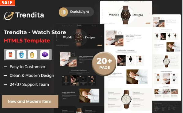 Trendita – Watch Store and eCommerce Bootstrap HTML5 Website Template — Template by Templatemonster