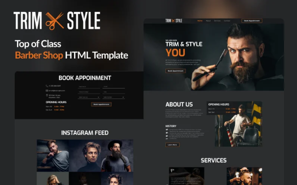 TrimStyle: Elevate Your Grooming Business with the Ultimate Barber Shop and Hair Salon HTML Template — Template by Templatemonster