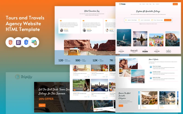 Tripify | Tours and Travels Agency Website HTML Template — Template by Templatemonster