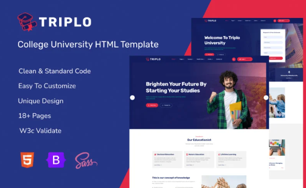 Triplo – College University HTML Template — Template by Templatemonster