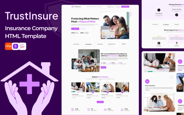 Trust Insure – Insurance Agency HTML Responsive Website Template — Template by Templatemonster
