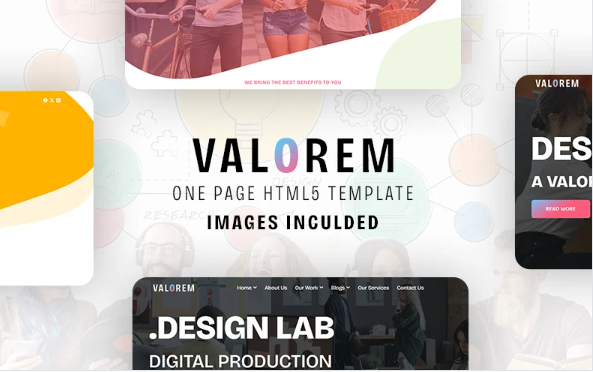 Valorem is One Page Creative HTML5 Template — Template by Templatemonster