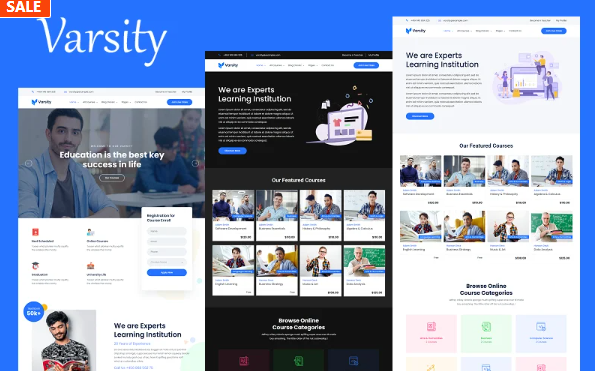 Varsity - School, College, University, LMS, and Online Course Educational HTML Website Template