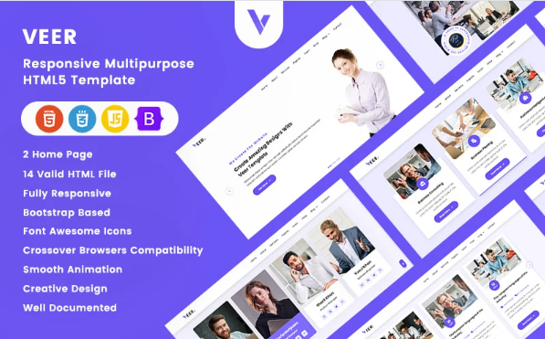 Veer – Responsive Multipurpose HTML5 Template — Template by Templatemonster