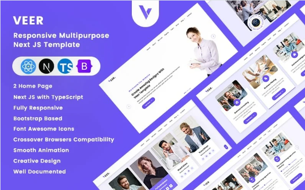 Veer – Responsive Multipurpose React Next JS Template — Template by Templatemonster