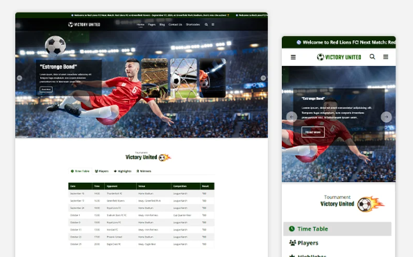 Victory United: The Ultimate Sports Gear HTML Template — Template by Templatemonster