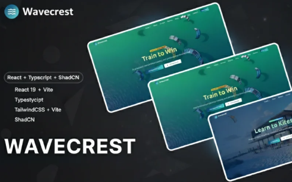 Wavecrest - Sea Surfing ReactJS Tailwindcss Webstie Template