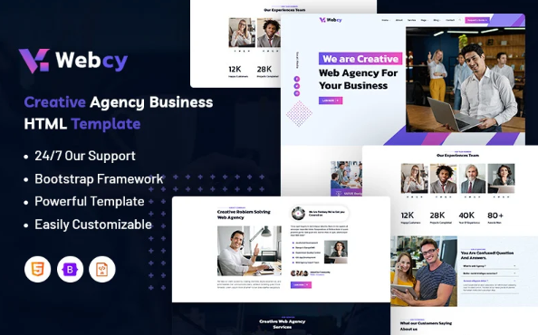 Webcy – Creative Agency Business Website Template — Template by Templatemonster