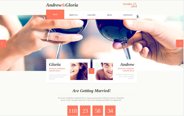 Wedding Album Responsive Website Template