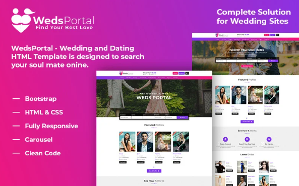 WedsPortal – Wedding and Dating HTML Template