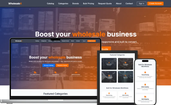 WholesaleX — Modern B2B Wholesale Storefront Template