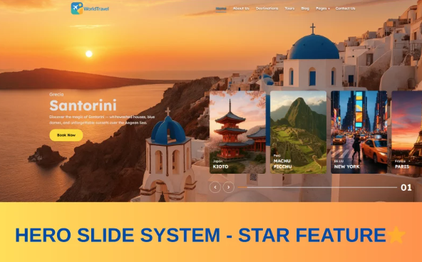 WorldTravel - Responsive travel website template with Hero Slider
