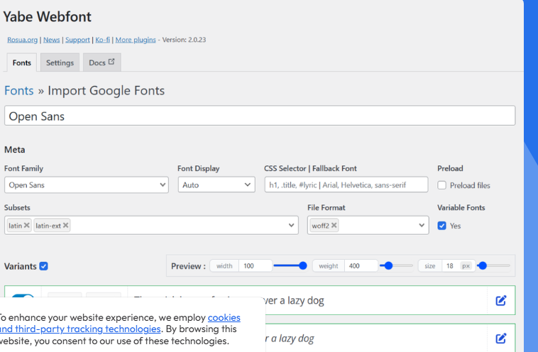 Yabe Webfont – The GDPR-friendly Font Plugin for WordPress