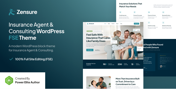 Zensure – Insurance Agent Gutenverse FSE WP Theme