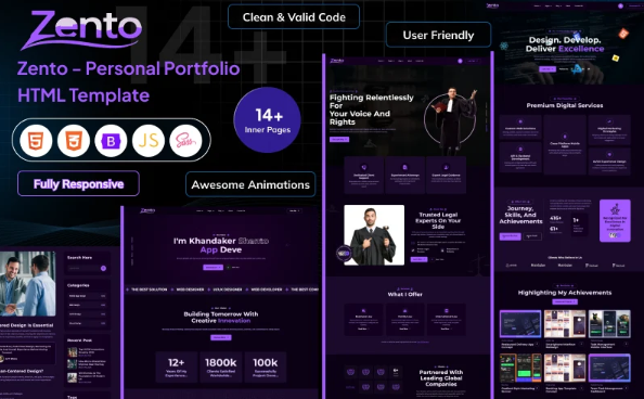 Zento - Personal Portfolio HTML Template