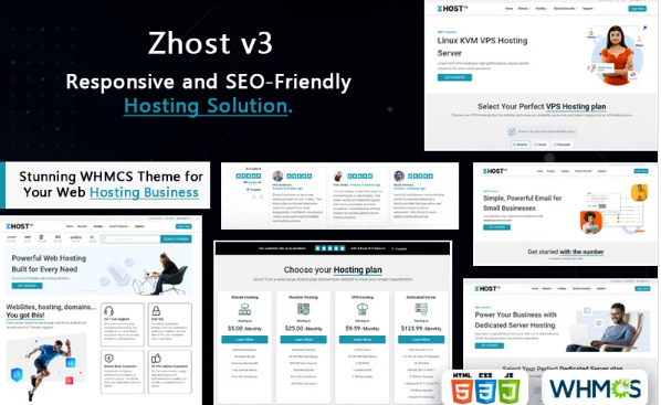 Zhostv3 WHMCS and HTML Theme — Template by Templatemonster