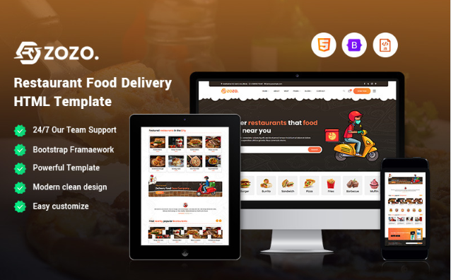 Zozo - Restaurant Food Delivery Website Template