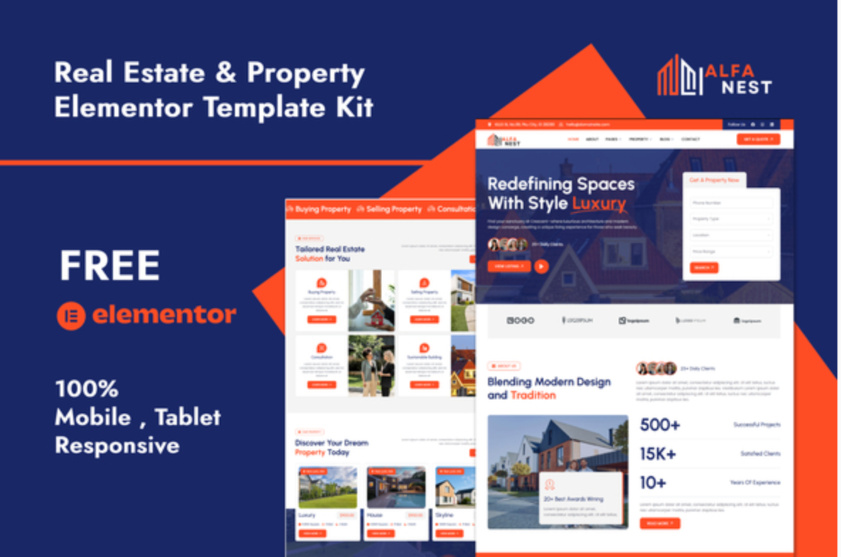 Alfanest - Real Estate & Property Elementor Template Kit