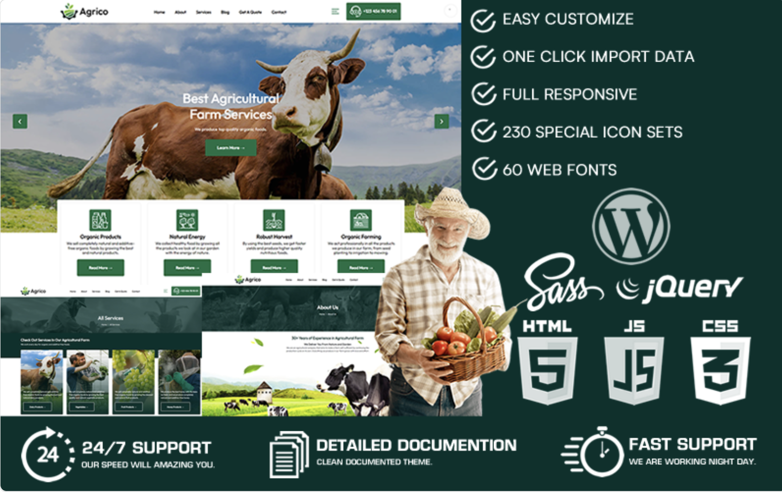 Agrico - Agriculture & Organic Farm WordPress Theme