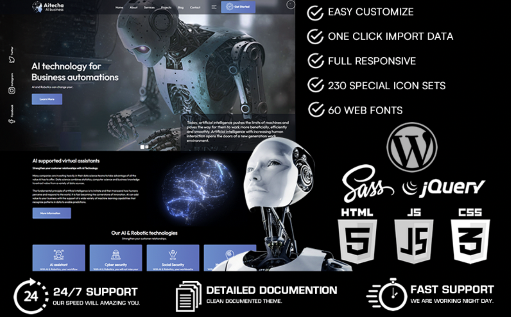 Aitecha - AI Business WordPress Theme