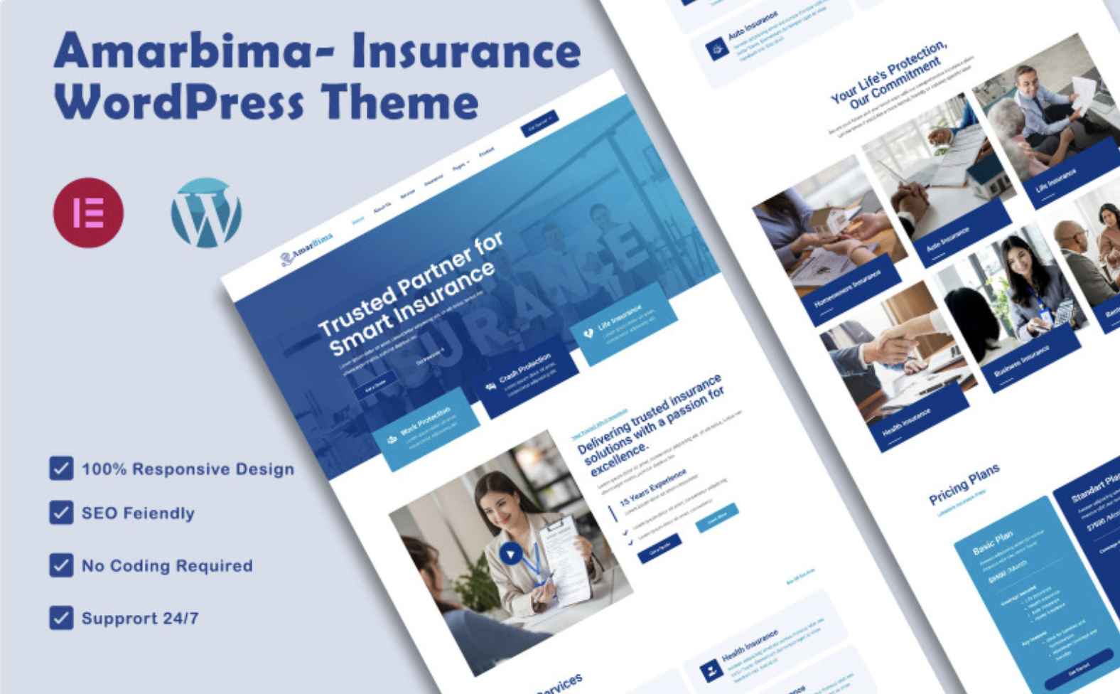 Amarbima - Insurance Company WordPress Theme