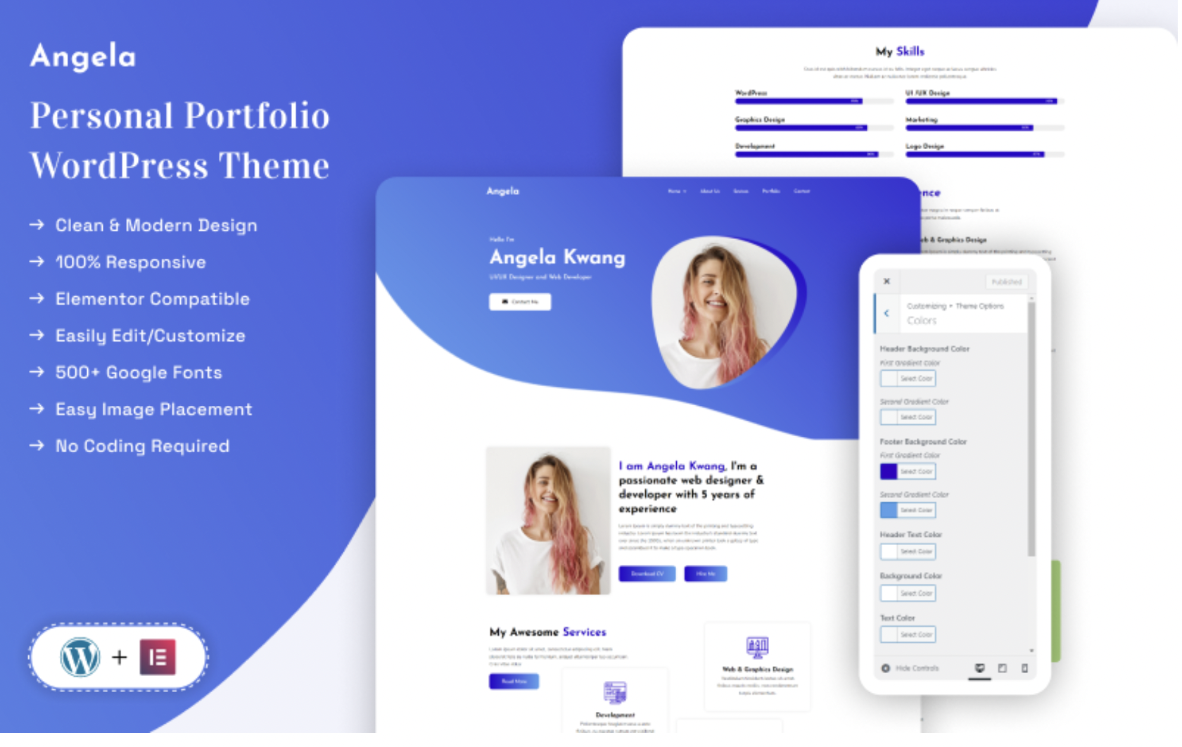 Angela - New Personal Portfolio WordPress Theme