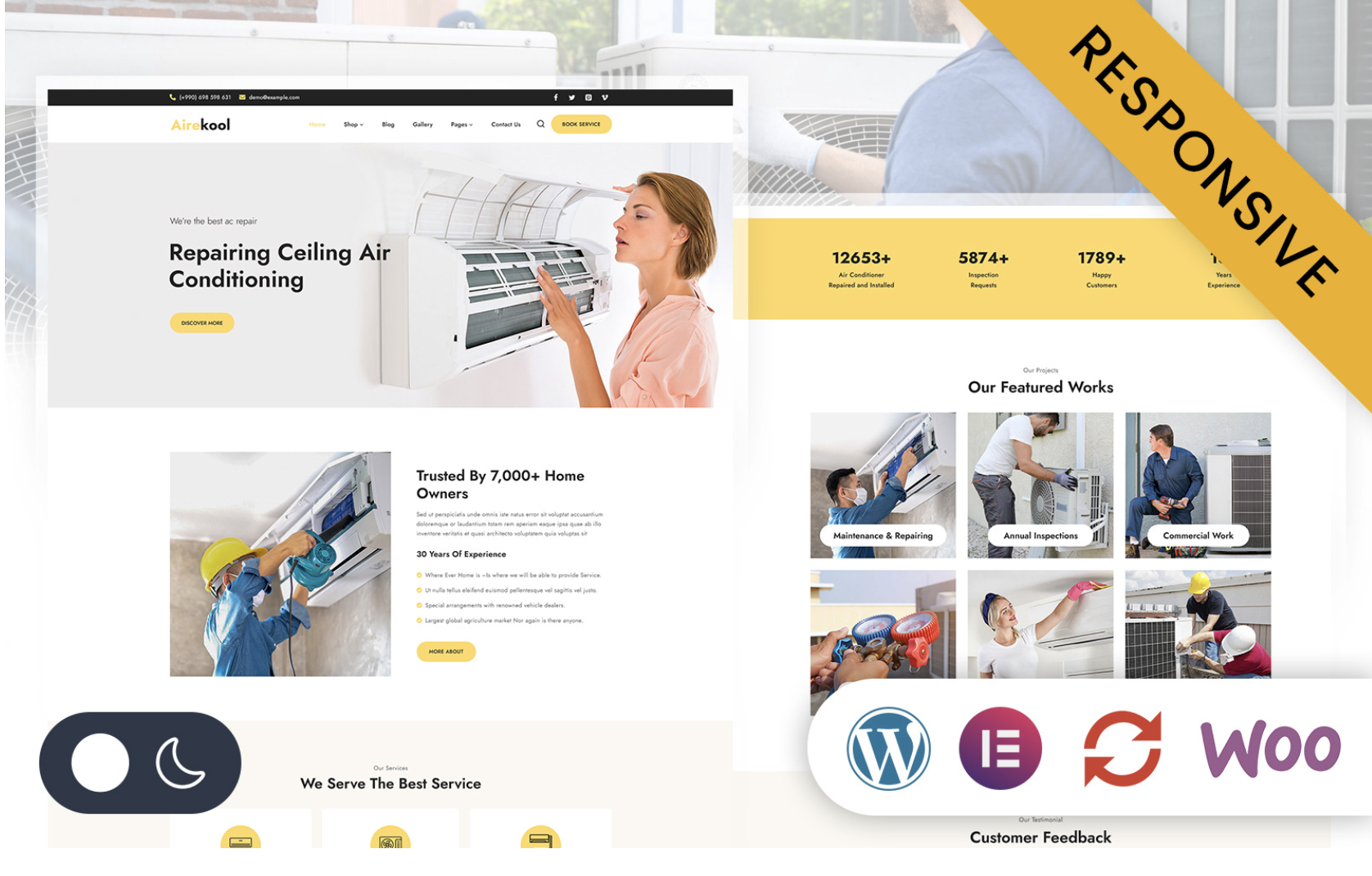 Airekool - AC Repair Services Elementor Wordpress Responsive Theme
