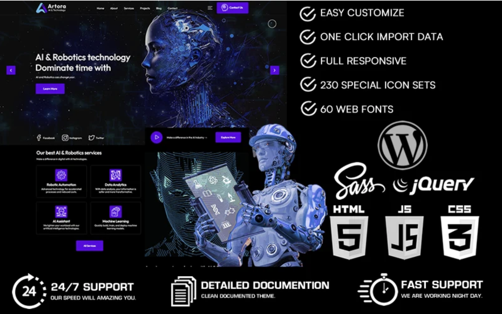Artora - Artificial Intelligence & Technology Wordpress Theme
