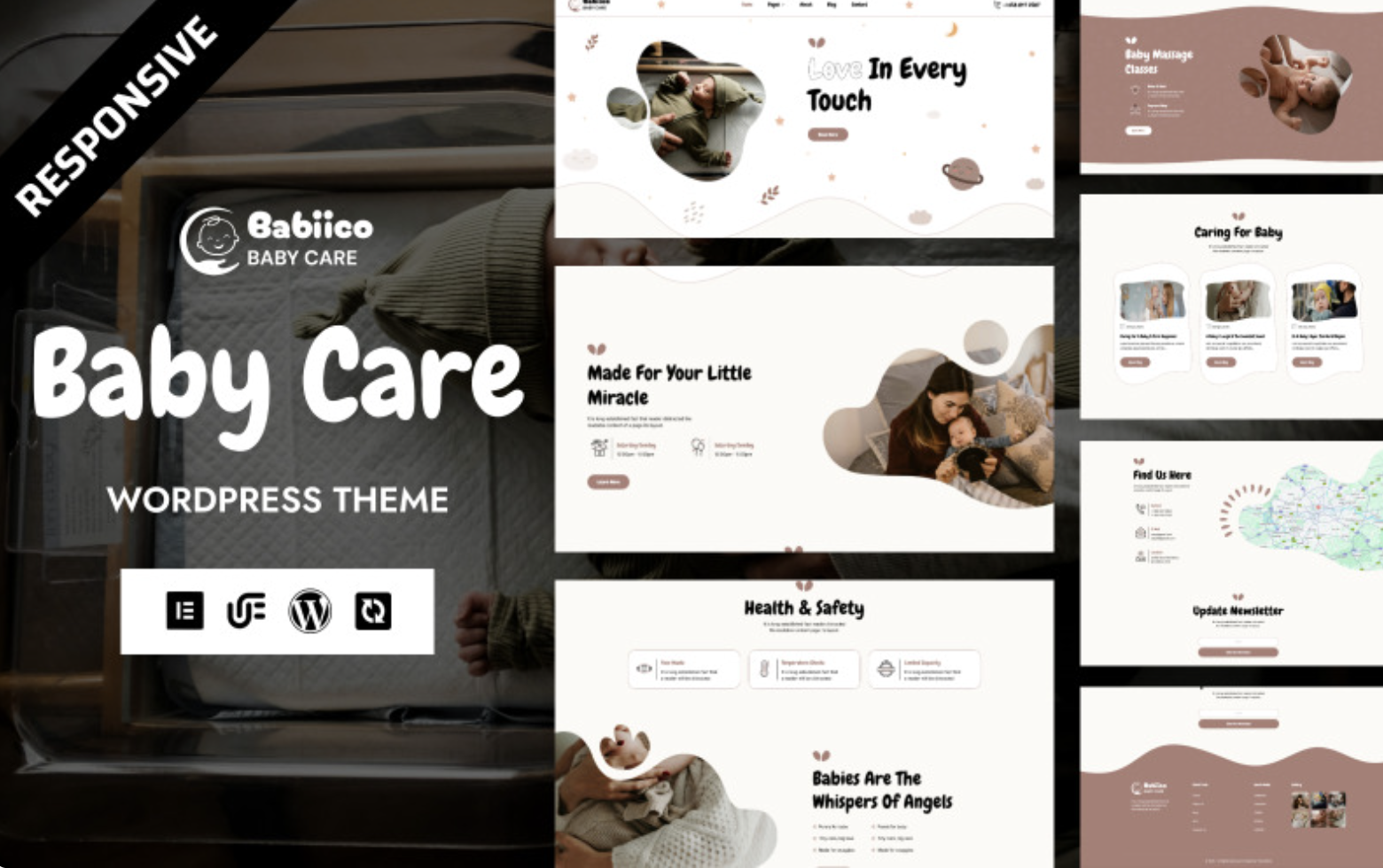Babiico - Baby Care & Baby Sitter WordPress Elementor Theme WordPress Theme