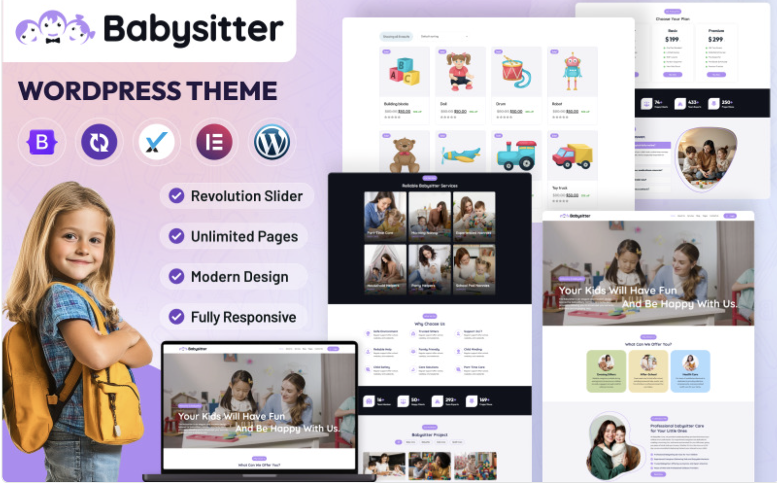 Babysitter Directory Elementor WordPress Theme