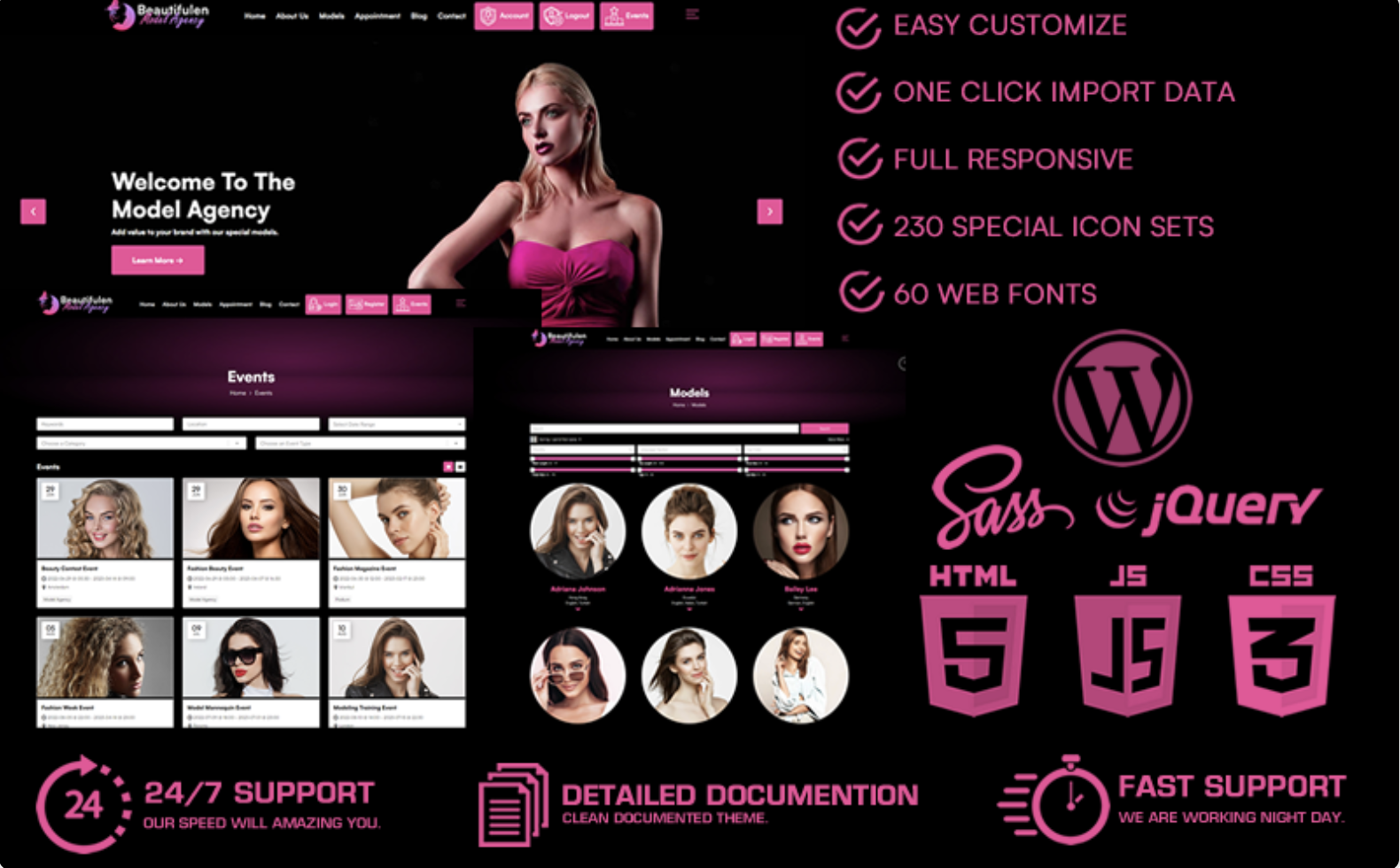 Beautifulen - Model Agency WordPress Theme