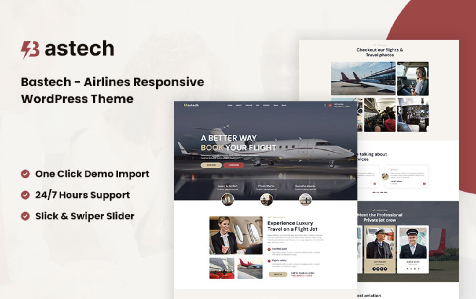 Bastech - Airlines Responsive WordPress Theme