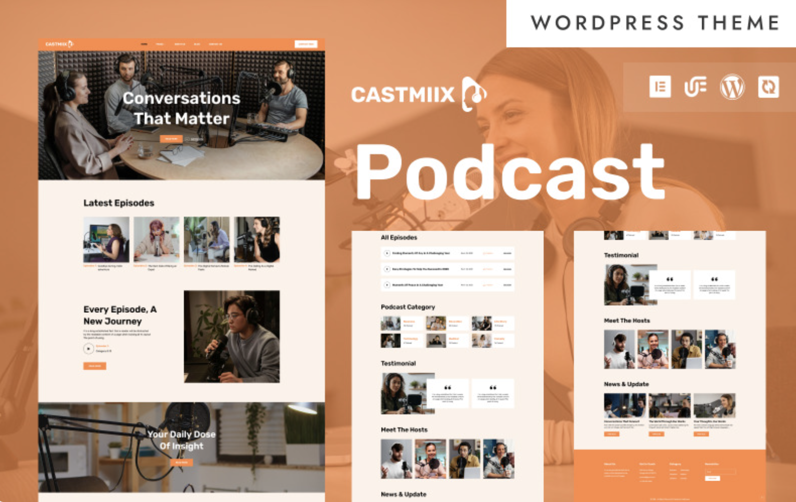 CastMiix - Audio Podcast & Streaming WordPress Elementor Theme WordPress Theme