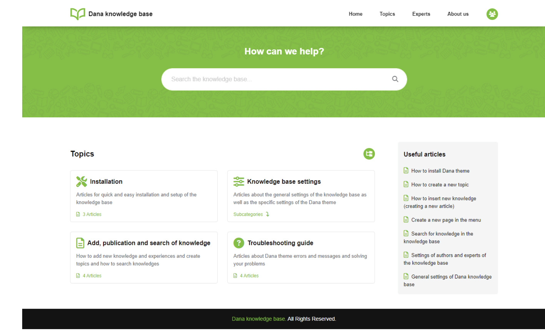 Dana - Knowledge Base WordPress Theme
