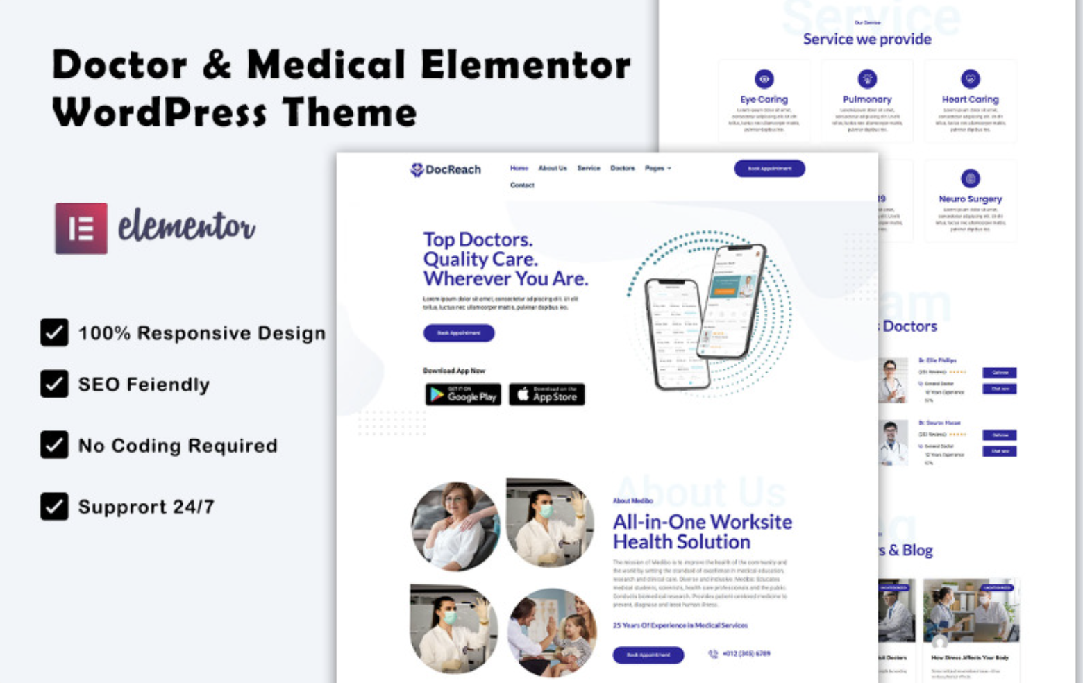 Docreach - Doctor & Medical Elementor WordPress Theme