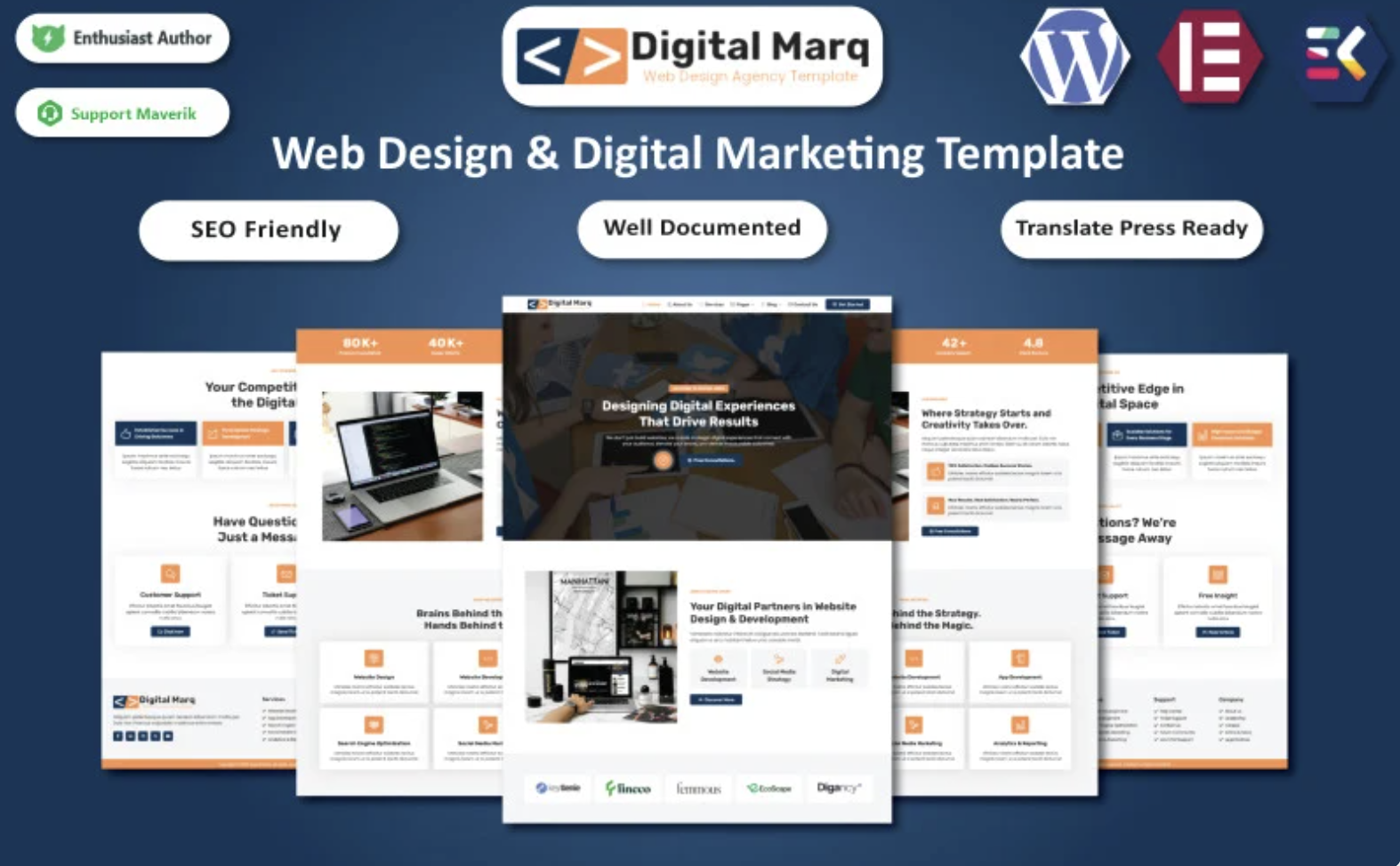 Digital Marq - Web Design & Digital Marketing Agency Elementor Template WordPress Theme
