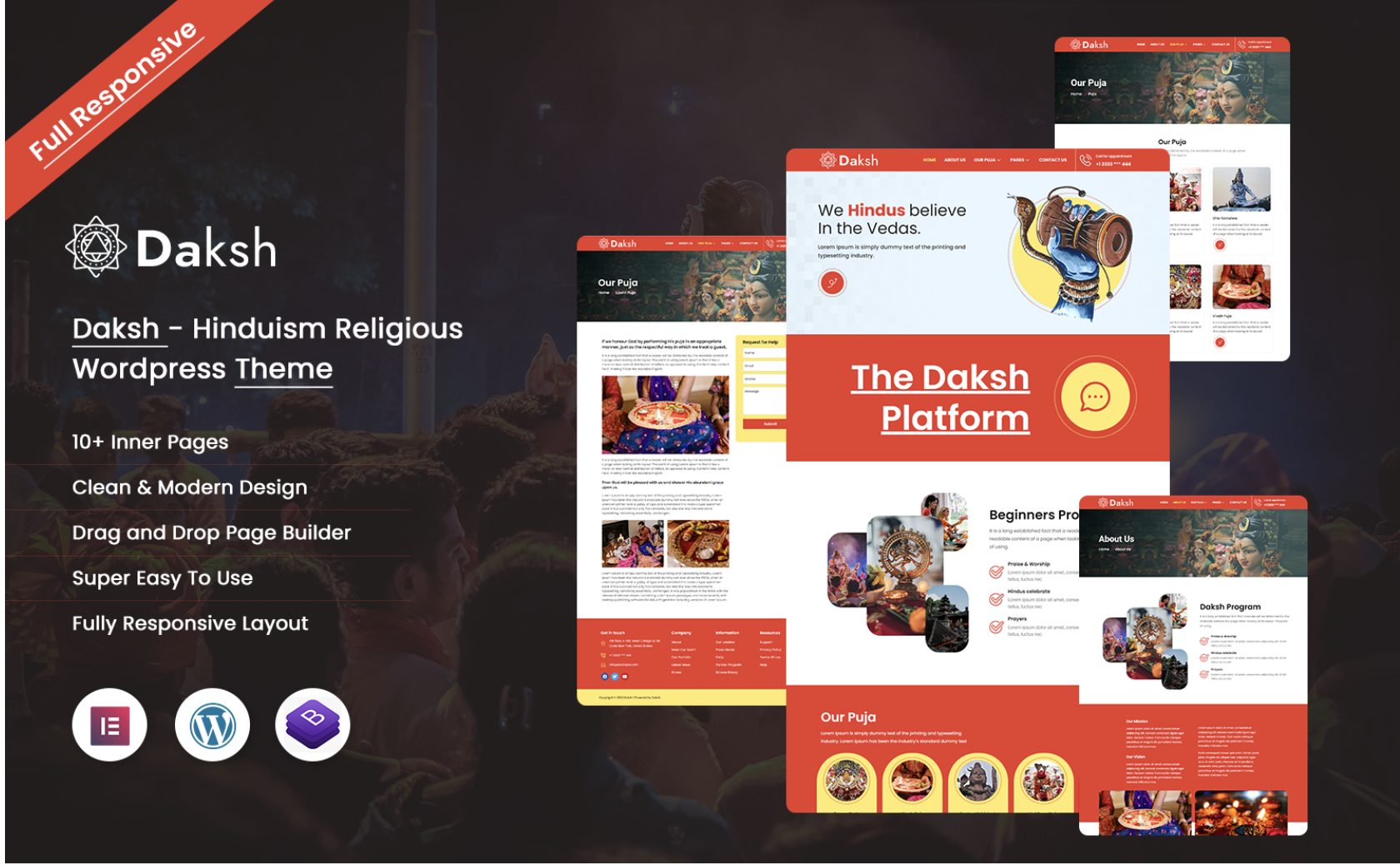 Daksh - Hinduism Religious Wordpress Theme