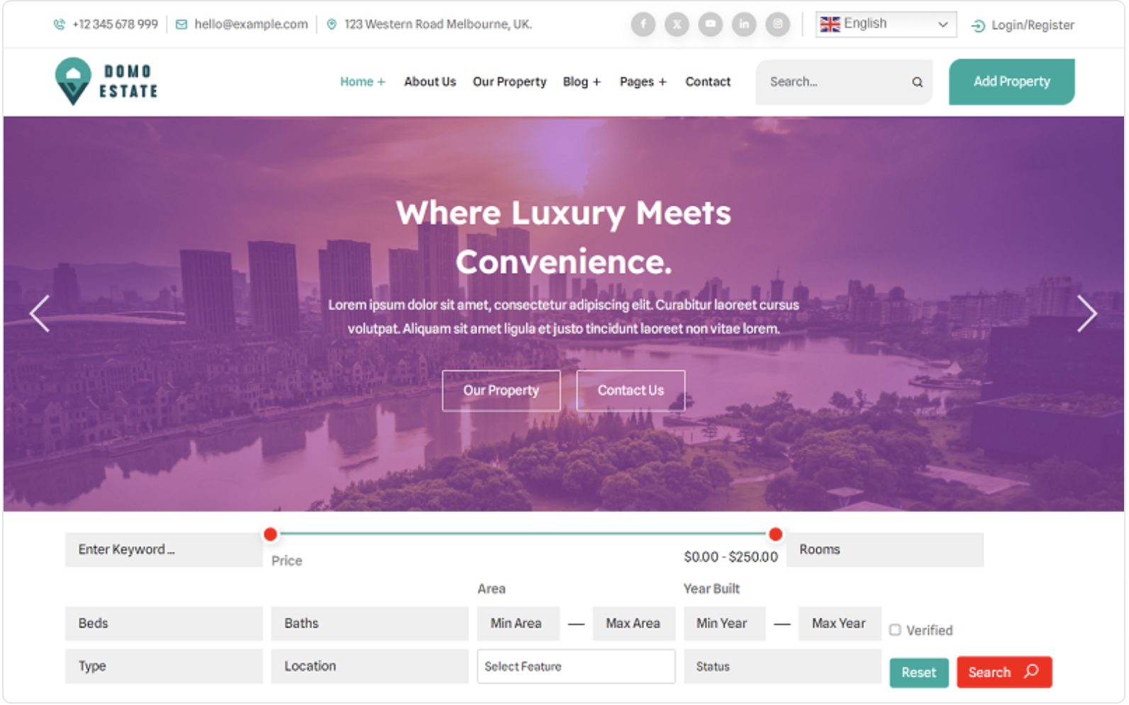 Domo - Real Estate and Mortgage Calculator WordPress Theme
