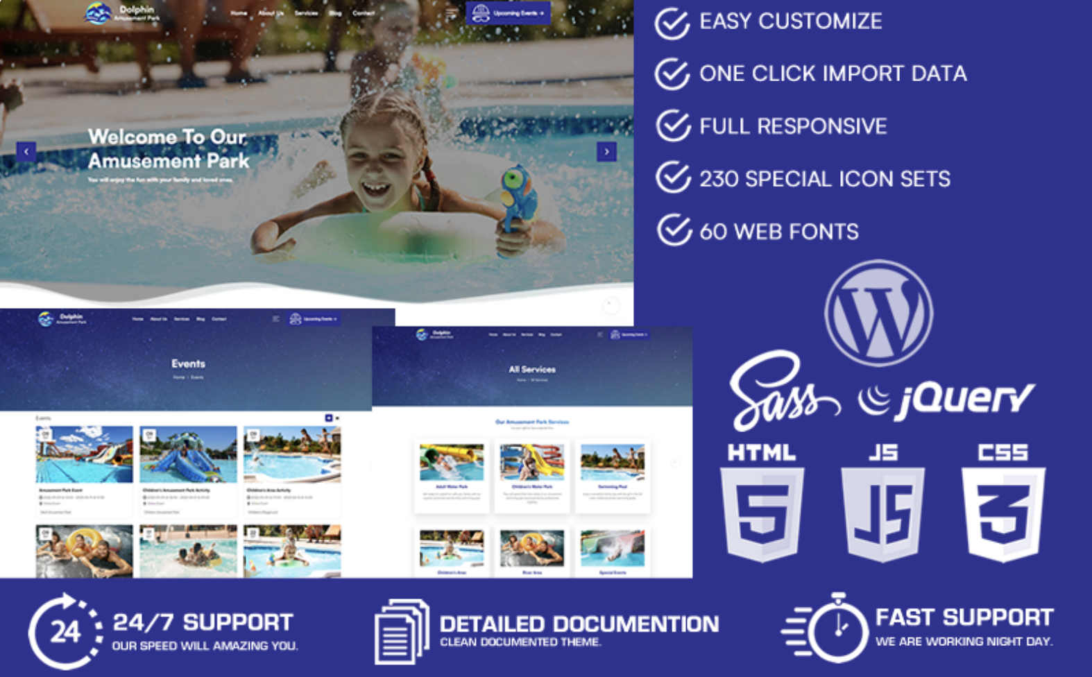 Dolphin - Amusement Park WordPress Theme