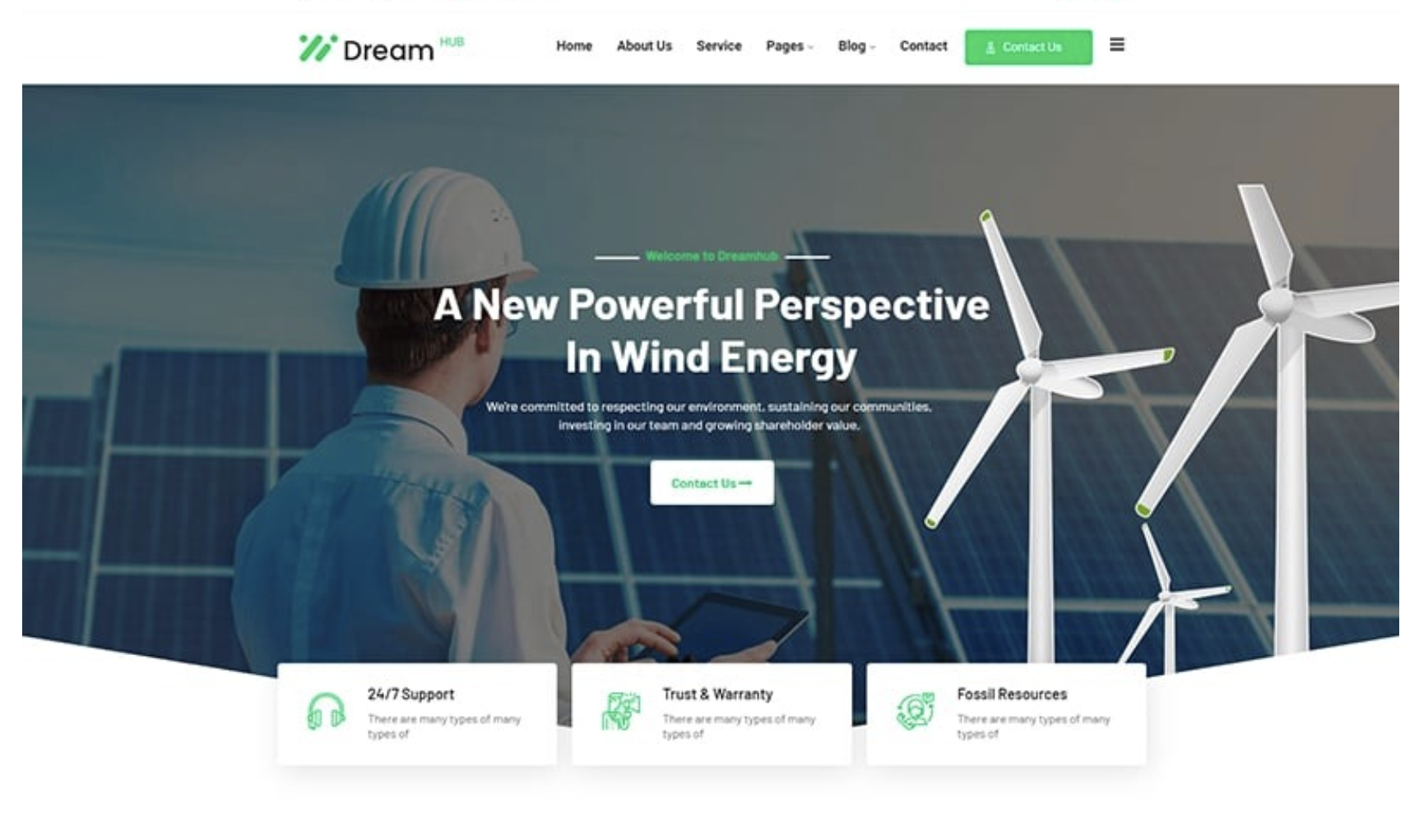 DreamHub Ecology & Solar Energy WordPress Theme