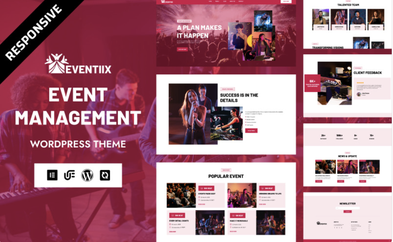 Eventiix - Festival & Event Organizer WordPress Elementor Theme WordPress Theme