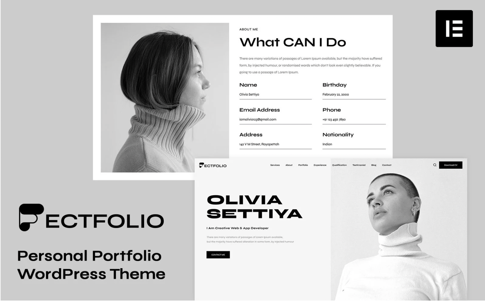 Ectfolio - Personal Portfolio WordPress Theme