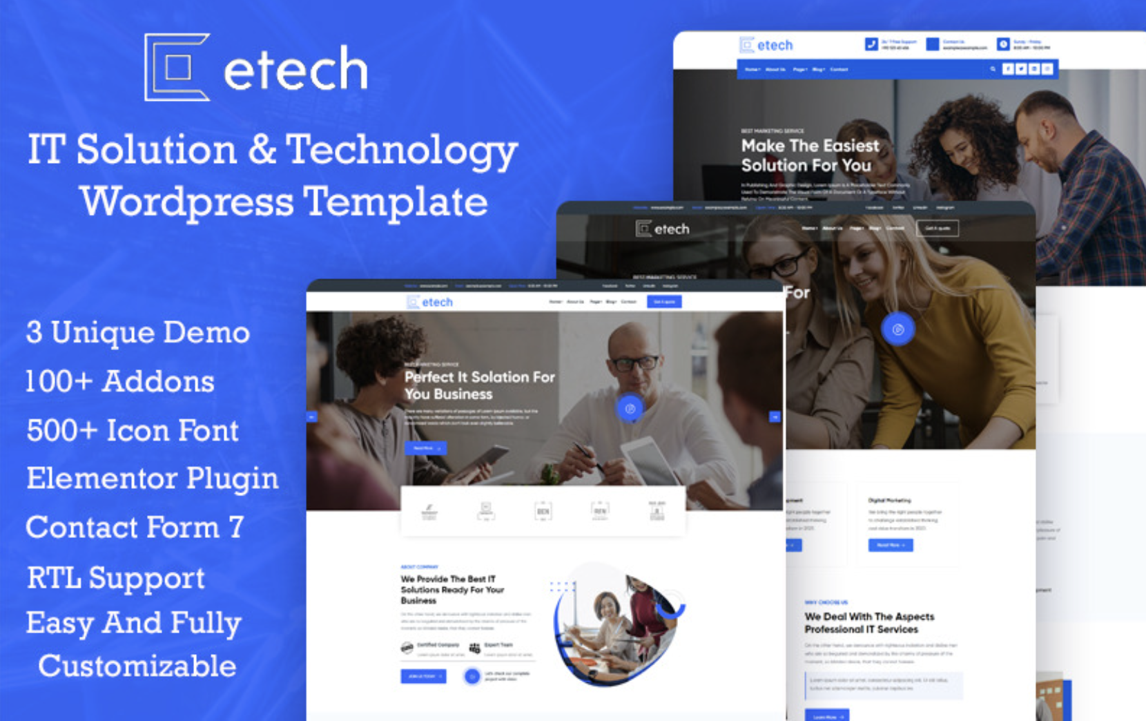 Etech - IT Solution And Technology WordPress Theme