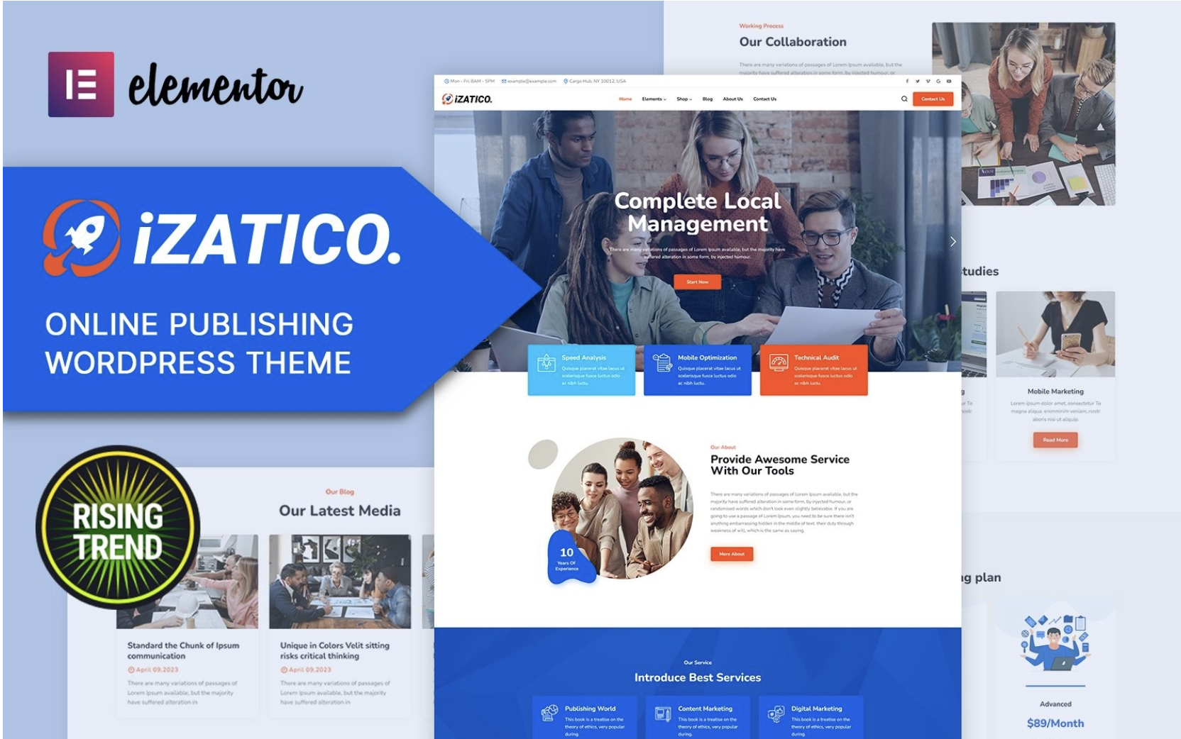 Izatico Marketing and Publishing Companies WordPress Theme
