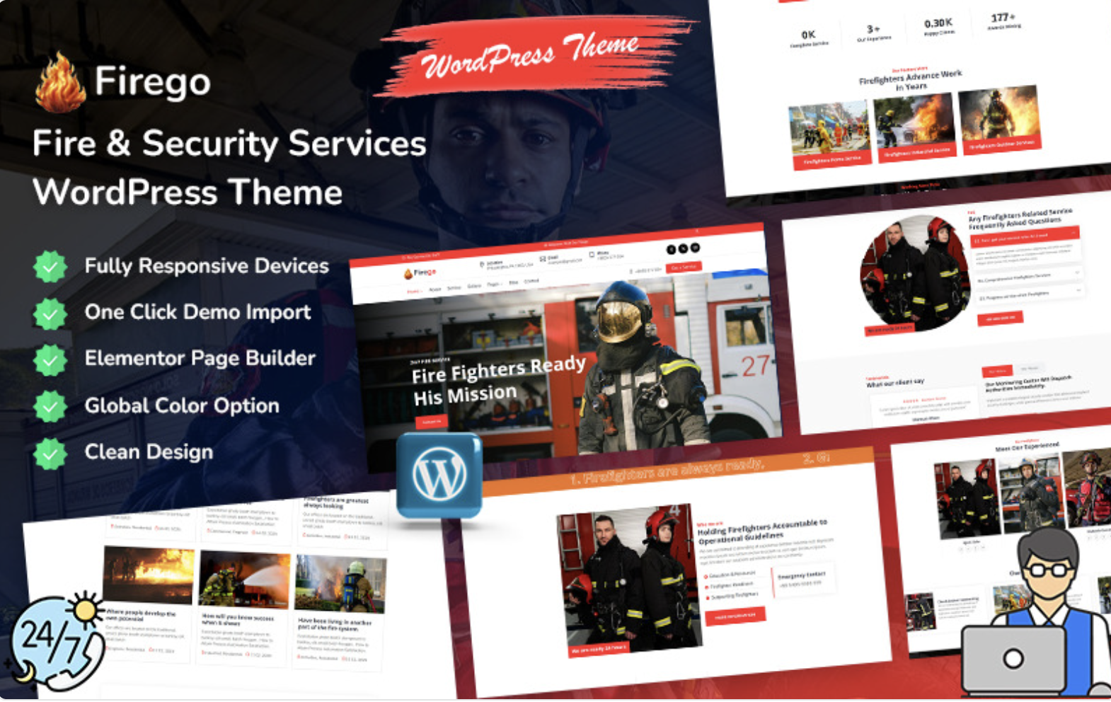 Firego - Fire & Security Services WordPress Elementor Theme WordPress Theme