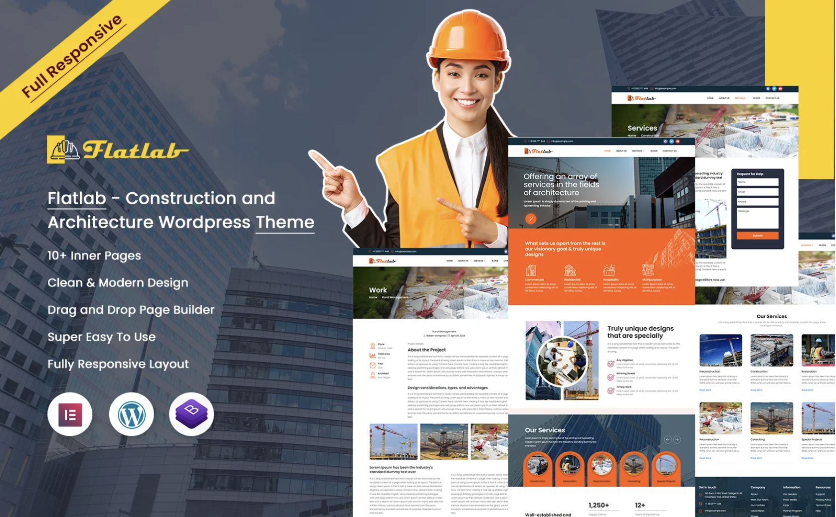 Flatlab - Construction and Architecture Wordpress Theme