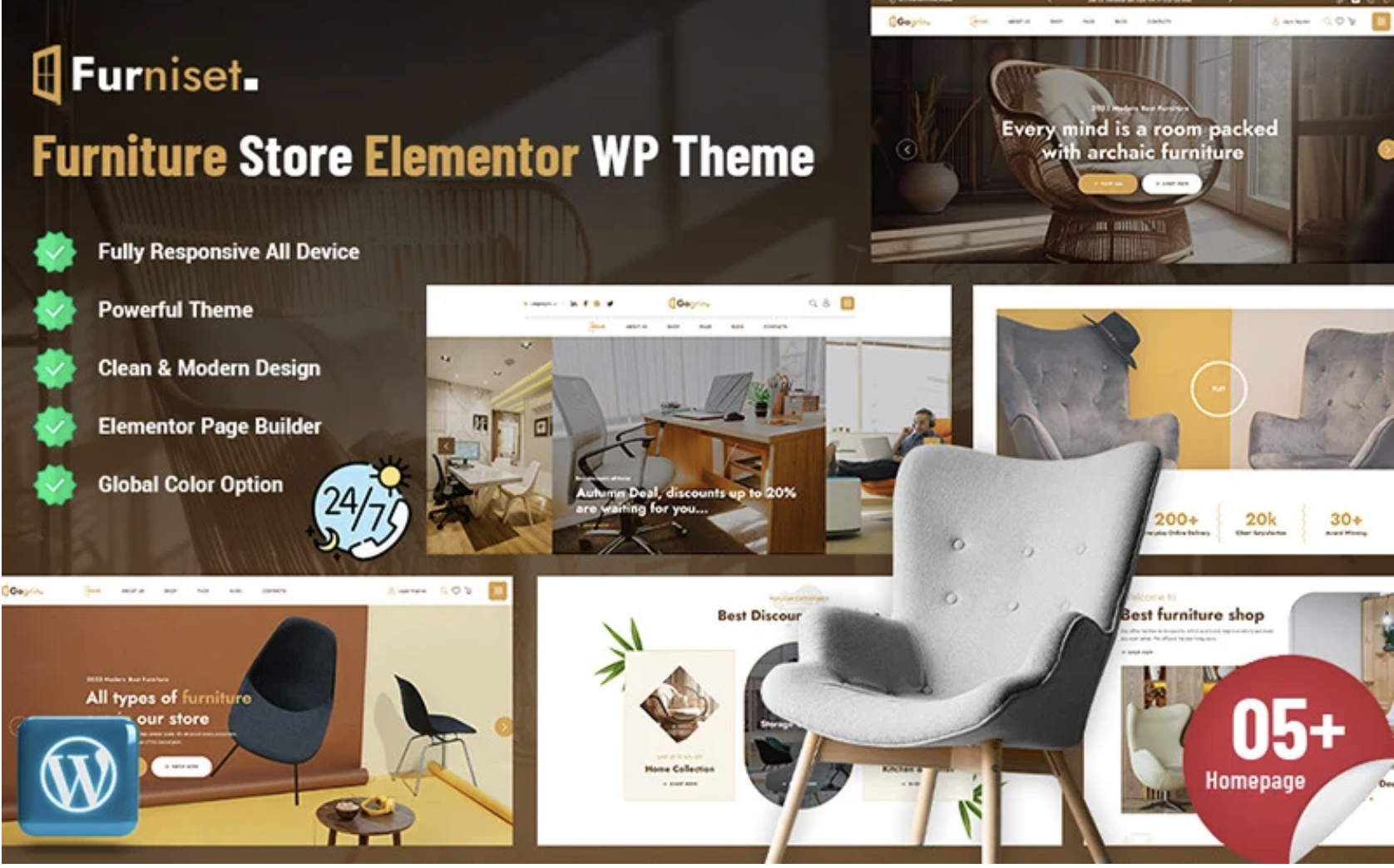 Furniset - Furniture Elementor WordPress Theme