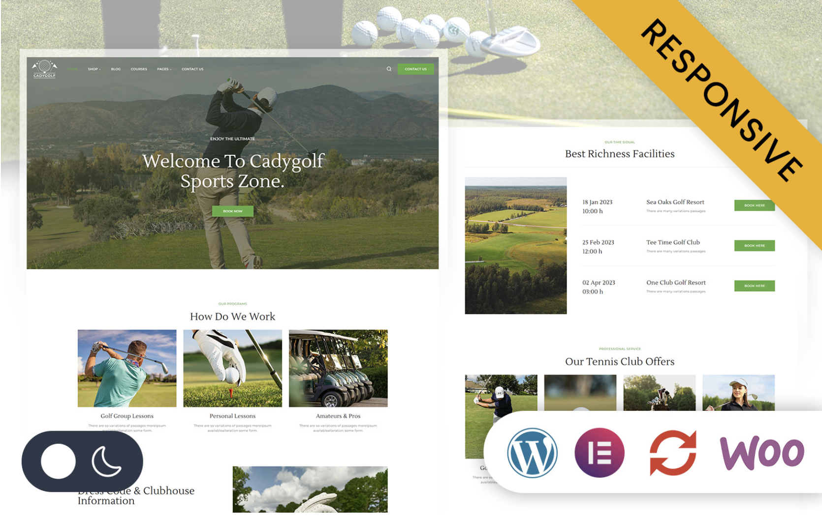 Cadygolf - Golf Course & Sports Club Elementor WordPress Responsive Theme