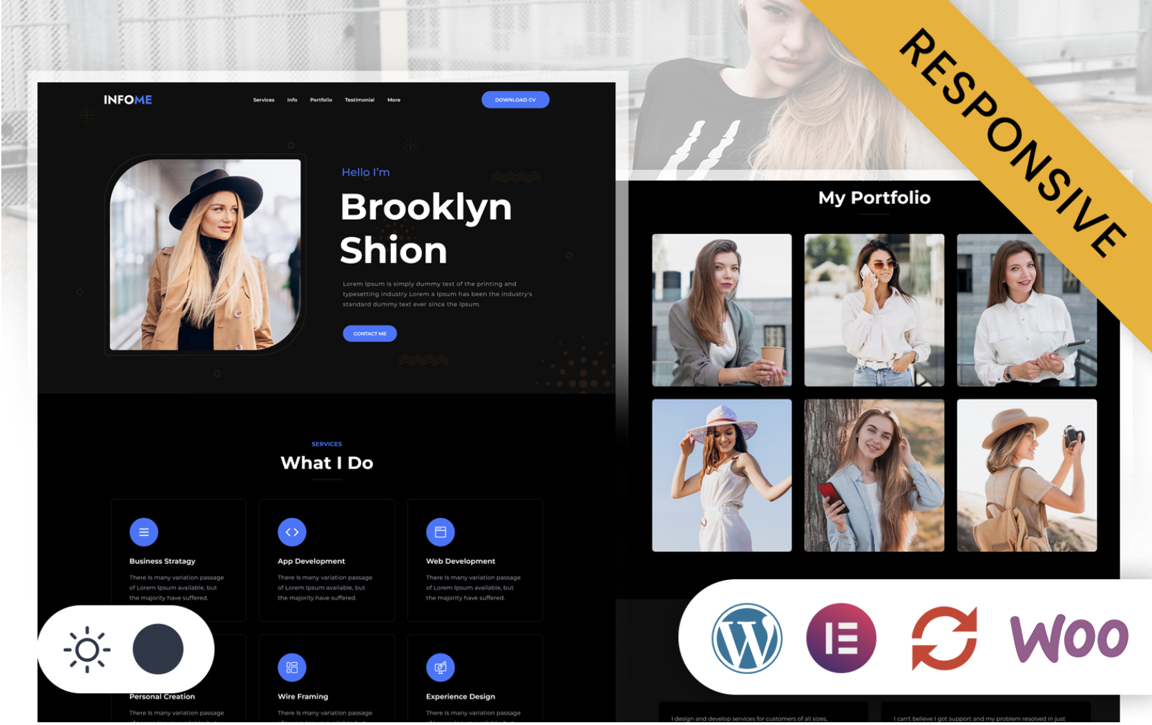 InfoMe - Creative One Page Portfolio Elementor WordPress Responsive Theme