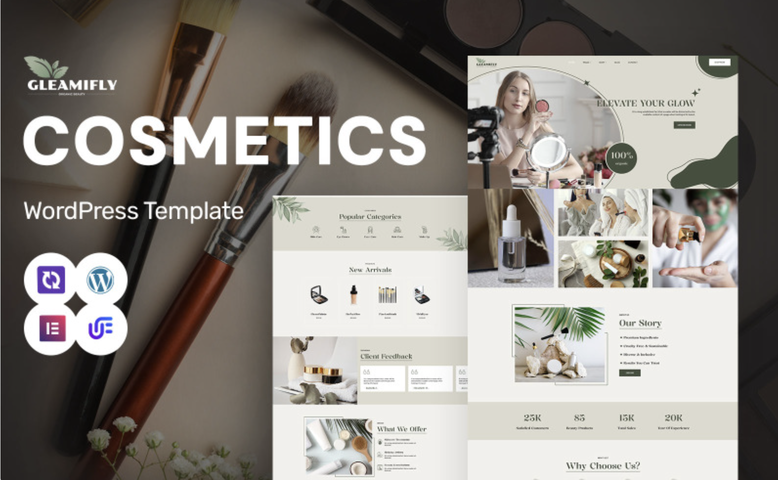Gleamifly - Beauty & Cosmetics Store WordPress Elementor Theme WordPress Theme